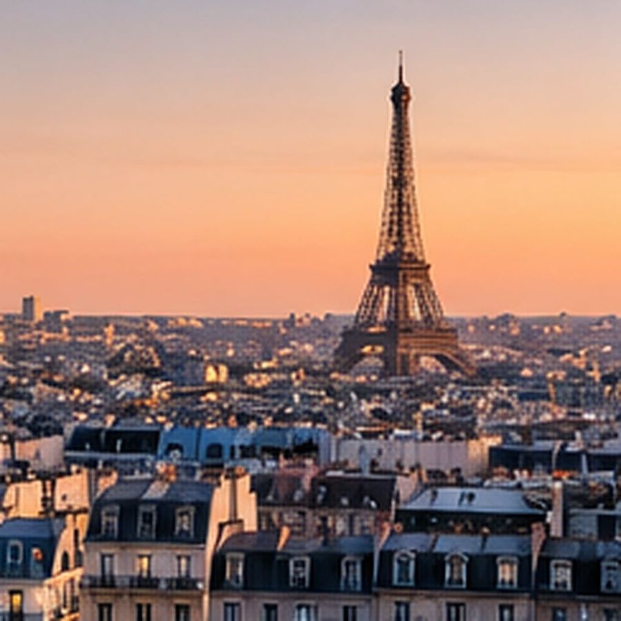 La Torre Eiffel sobre los tejados de París