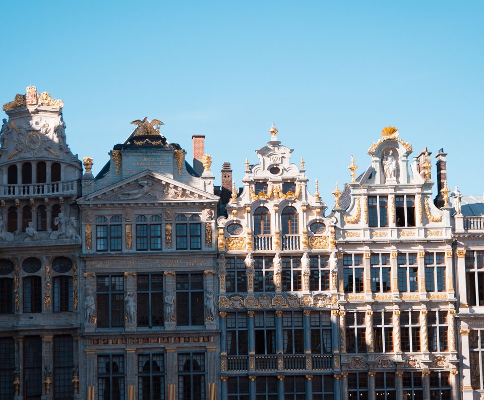 Ornate guild houses on the Grand-Place in Brussels