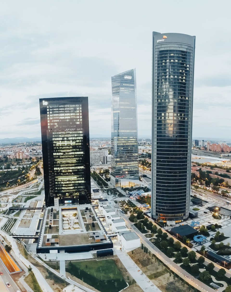 Skyscrapers of Madrid’s Cuatro Torres business area